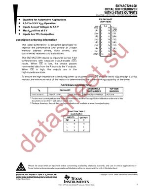 SN74ACT244IPWRQ1 datasheet  